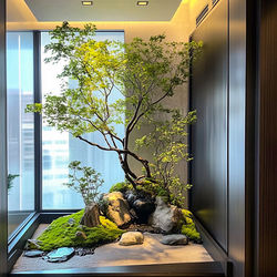 High-End Artificial Horsewood Green Plant Landscaping, Window Display Plants, Indoor Banyan Tree Decoration, Large Fake Tree, Minimalist Landscape