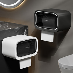 Wall-Mounted Tissue Box with a High-End Feel, Suction Cup Next to the Toilet, No Drilling Required, Waterproof Toilet Tissue Box, Wall-Mounted