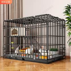 Large Indoor Villa-Style Cage for Domestic Rabbits with Automatic Waste Cleaning, Double-Layered Large Space for Guinea Pigs and Hamsters