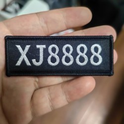 3×8cm High-End Xj Badge Number Plate, Good Quality Velcro Security Badge, Numbered Badge, Fabric Work Badge