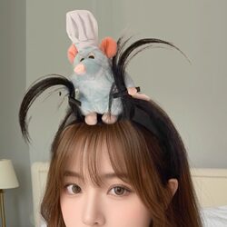 Cute Plush Mouse Headband for Washing Face, Hair Accessory for Women, Trendy Hairpin, Cute Girl Hair Accessory