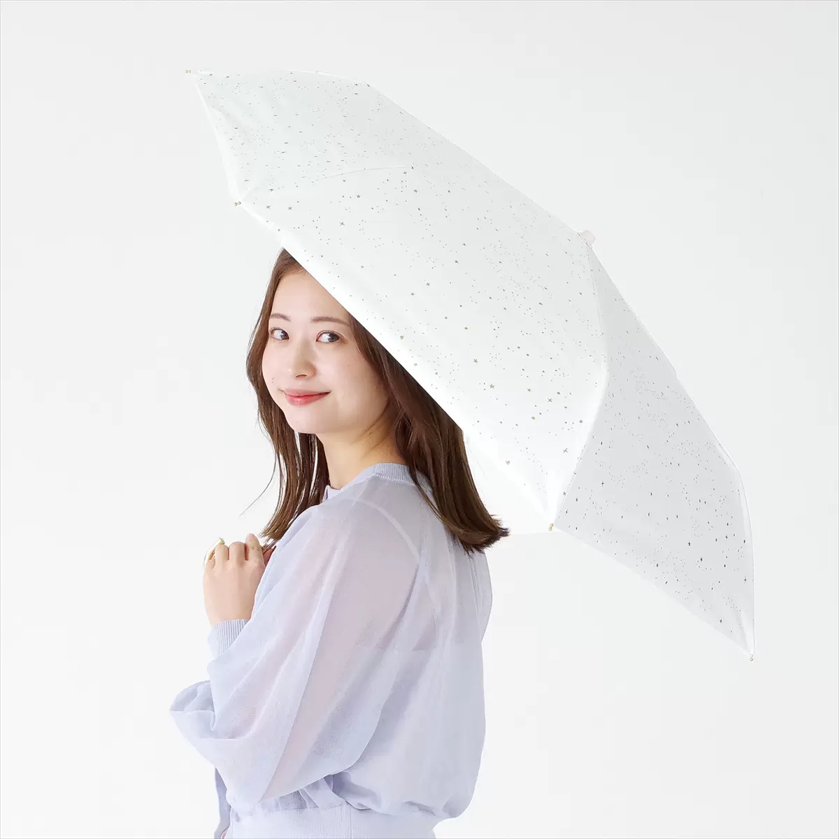 日本niftycolors星空波点折叠弯头伞晴雨两用遮雨防紫外线2024款-Taobao 