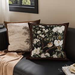 Retro Luxury Throw Pillow for Living Room Sofa, High-End Backrest Cushion for Bedroom Headboard, Lumbar Support with Removable Core, Washable