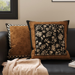 Vintage Living Room Sofa Cushion Cover, Decorative Pillow for Bedroom Bed, Light Luxury High-End Feel, Backrest Cushion with Insert, Lumbar Support