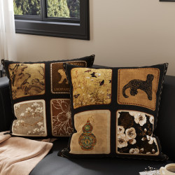 American-Style Vintage Pillowcase Cushion Pillow Bed Headboard Bed Living Room Sofa Backrest Cushion Lumbar Pillow with Insert Removable and Washable