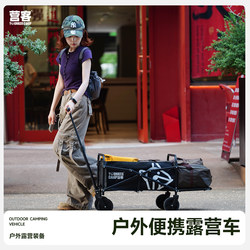 Outdoor Foldable Camping Cart, Portable Camping Vehicle, Picnic Cart, Shopping Trolley, Parcel Delivery Cart
