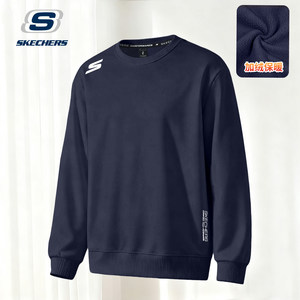 
Skechers casual sweatshirt men's autumn and winter retro loose large size hoodless sports fitness T-shirt pullover long sleeve