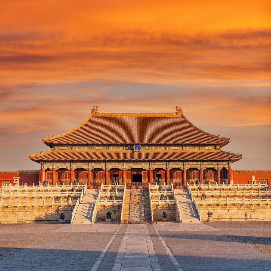 北京旅游故宫故宫博物院圆明园八达岭长城颐和园天安门升旗2日