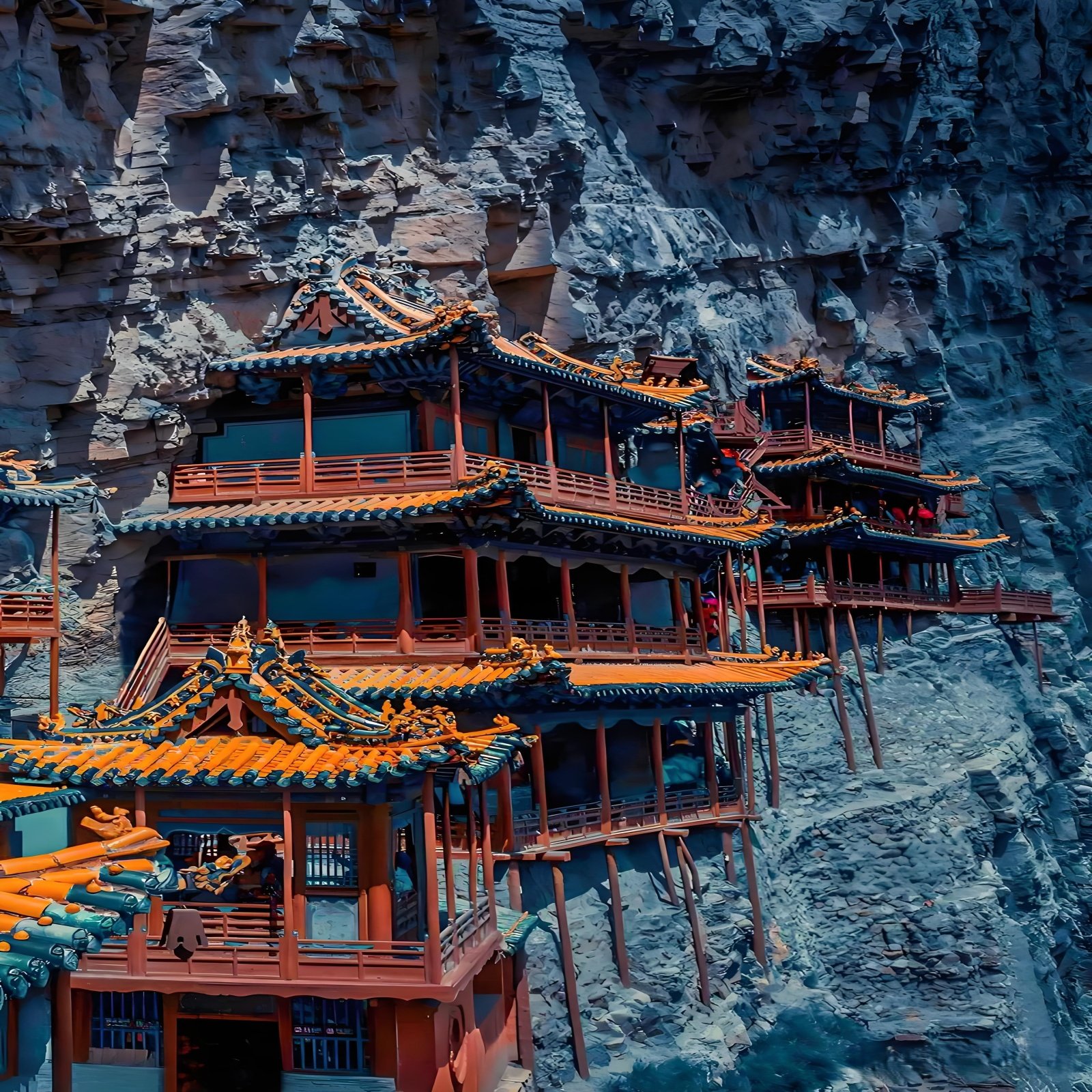 山西旅游应县木塔云冈石窟云冈石窟门票云冈石窟讲解悬空寺3日