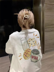 American-Style Trendy White Pure Cotton Short-Sleeve T-Shirt for Women, Summer Design, Niche, Student-Friendly, Versatile, Loose Half-Sleeve Top