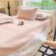 
Category A maternal and infant grade ice silk ice bean mat three-piece set bed cover bed skirt summer soft mat summer bed sheet pink