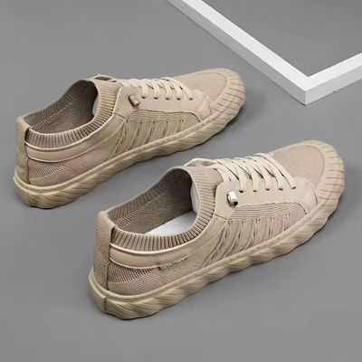 新款夏季透气韩版潮流帆布鞋休闲鞋跑步运动鞋子男