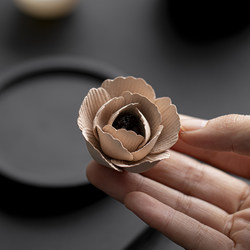 Jingdezhen Intangible Cultural Heritage Handcrafted Ceramic Petal Incense Holder Coarse Pottery Diffuser Aromatherapy Home Decoration Niche Gift for Friends