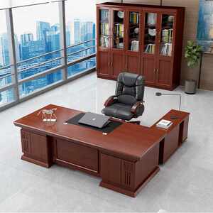 
Chinese traditional office furniture classic atmospheric multifunctional solid wood boss desk large desk office desk chair combination