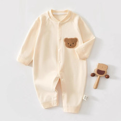 Brand counter newborn baby clothes spring and autumn pure cotton boneless long-sleeved pajamas autumn one-piece