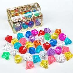 Children's Gemstone Toys Simulate Colorful Ice Cubes, Gemstones, Crystals, Children's Golden Treasure Chest, Transparent Glass Fish Tank Decoration