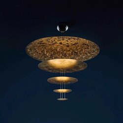 Italian Designer Modern Minimalist Light Luxury Atmospheric Dining Room Creative and Unique Living Room Villa Suspended Gold Foil Chandelier