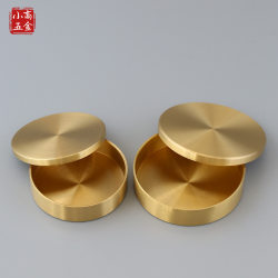 Brass incense powder jar square incense powder box incense powder bottle pure copper mini copper ink cartridge storage box storage box incense tool