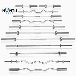 Horizontal Push Rod Fitness Home Curved Universal Small Hole Electroplated Sports Dumbbell Piece Women's Long and Short Fitness Sports Olympic Rod