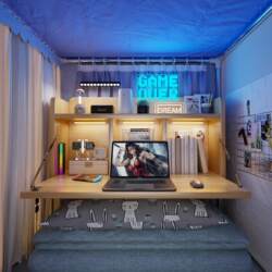Bed Table That Doesn'T Press on the Sheets, Computer Desk for Dormitory Study, Foldable, Simple, for Bunk Beds, Can Be Fixed, Gaming Desk