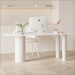 Slate Island Desk Integrated Small Apartment Home Simple Modern French Computer Office Desk and Chair Cream Style Light Luxury