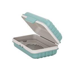Light luxury travel soap box portable drain soap box with r lid new double-layer sealed face soap storage box
