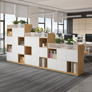 
Partition storage rack Office wrought iron screen decorative double-sided flower tank cabinet storage cabinet floor-standing display rack against the wall