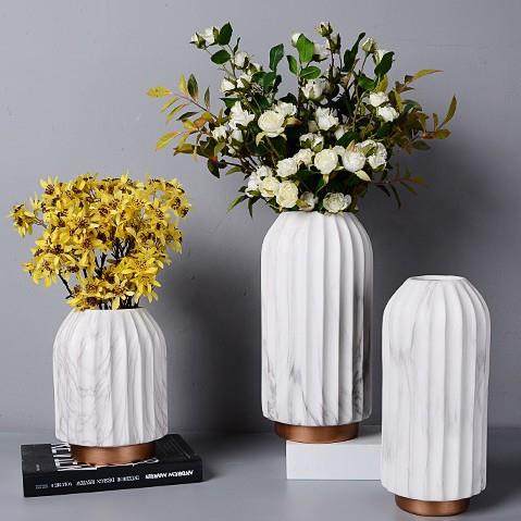 Green plants, small diameter vase, decal, stone pattern, ceramic flower pot, gardening, ceramic crafts, home decoration ornaments porcelain
