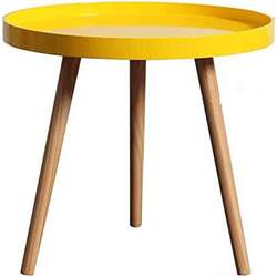 Wooden round small coffee table, color desktop round simple coffee table small table