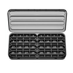 Pill Box, Portable Medicine Dispensing Box, Four-Compartment Mini Pill Box for One Day, Travel Seven-Day Portable Sealed Storage Box