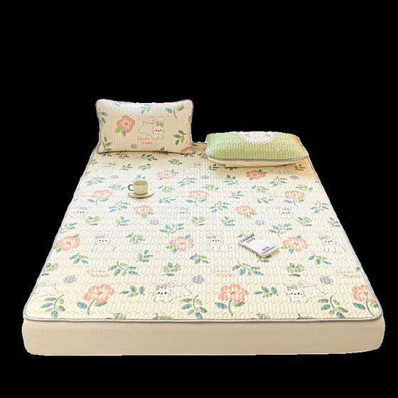 Category A maternal and infant Thai latex mat, three-piece u set, ice silk mat, machine washable, summer air-conditioned soft mat, foldable