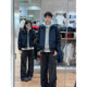 Navy bomber flight jacket cotton coat for men and women autumn and winter American short lapel jacket quilted thickened cotton coat