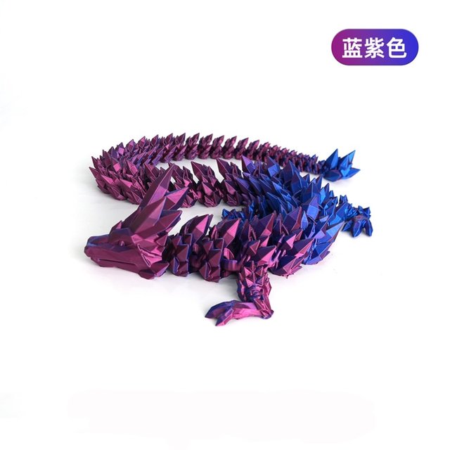 3D printed crystal dragon ornament with movable joints, creative dragon ...