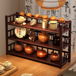 Desktop Tea Cup Storage Rack, Small Antique Rack, New Chinese Style Purple Clay Teapot Display Rack, Tea Set Display Stand