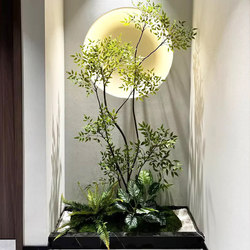 Simulated Green Plants for Landscaping, Indoor Plants under Stairs, High-Quality Artificial Trees, Decorative Green Plants