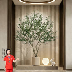 Simulated Green Plants with a High-End Feel, Luxurious Olive Tree for Indoor Display, Large Floor-Standing Potted Plant, Artificial Plant Decoration