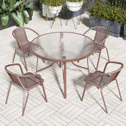 Outdoor Tables and Chairs, Courtyard Leisure, Waterproof and Sun-Proof, Balcony Garden Yard Small Tea Table, Commercial Outdoor Dining Table and Chair Set
