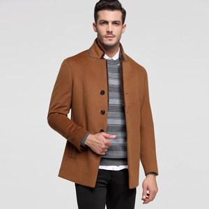 [Wool + Cashmere] Jijia Winter Thick Men's Woolen Coat Lambskin Collar Jacket with Sheepskin