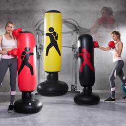 Children's Inflatable Punching Bag, Boxing Column, Punching Target, Home-Use Inflatable Reaction Training Equipment for Kids