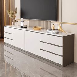 Tv Cabinet and Coffee Table Combination, Floor-Standing Rock Slab Integrated Storage Cabinet, Living Room Home Use 2026 New Model Tv Cabinet