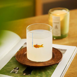 April Girls' Creative Glass Cup Juice Coffee Cup Student Water Cup Cold Drink Cup High Borosilicate High Temperature Resistant