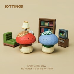 Shiza Original's Hand-Carved Wooden Sculpture of a Cute Mushroom, a Creative and Adorable Ornament, a Holiday Healing Gift, and a Birthday Present