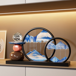 Fortune-Turning Quicksand Painting Tv Cabinet Decoration Ornaments, Light Luxury High-End Living Room Wine Cabinet Office Cabinet Decorations