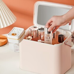 [Hot-Selling Item] Large-Capacity Skincare Product Storage Cabinet, Desktop Lipstick Box, Dust-Proof Cosmetics Storage Box, Storage Bin