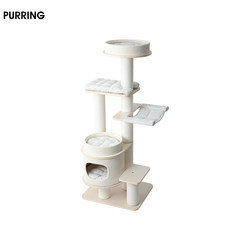Purring Cat Climbing Frame, Cat House, Cat Tree All in One, Multi-Layer Solid Wood Cat Frame, Scratching Post, Cat Toys 182531