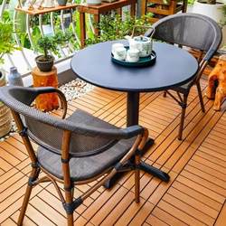 Outdoor tables and chairs rattan chairs mesh chairs cafe milk tea shop balcony outdoor leisure outdoor waterproof sun protection