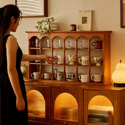 Cherry House French Solid Wood Cup Holder Wall Coffee Cup Storage Hand-Made Display Rack Scandinavian Multi-Layer Retro Wall Hanging