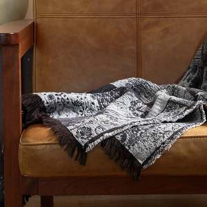 
All A male type yarn-dyed retro shrink velvet blanket sofa blanket office cotton room JLP blanket car blanket one piece 1