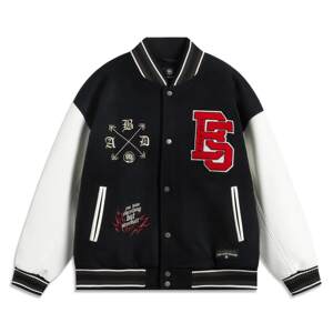 Li Ning genuine anti-wu BADFIVE men's loose letter splicing fashionable casual warm cotton clothing AJMV027