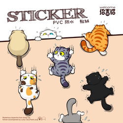 Zhaojimao Liuhua Original Cute Handmade DIY Concealer Stickers, Cat Paw Print Cute Decoration Stickers, Random Stickers